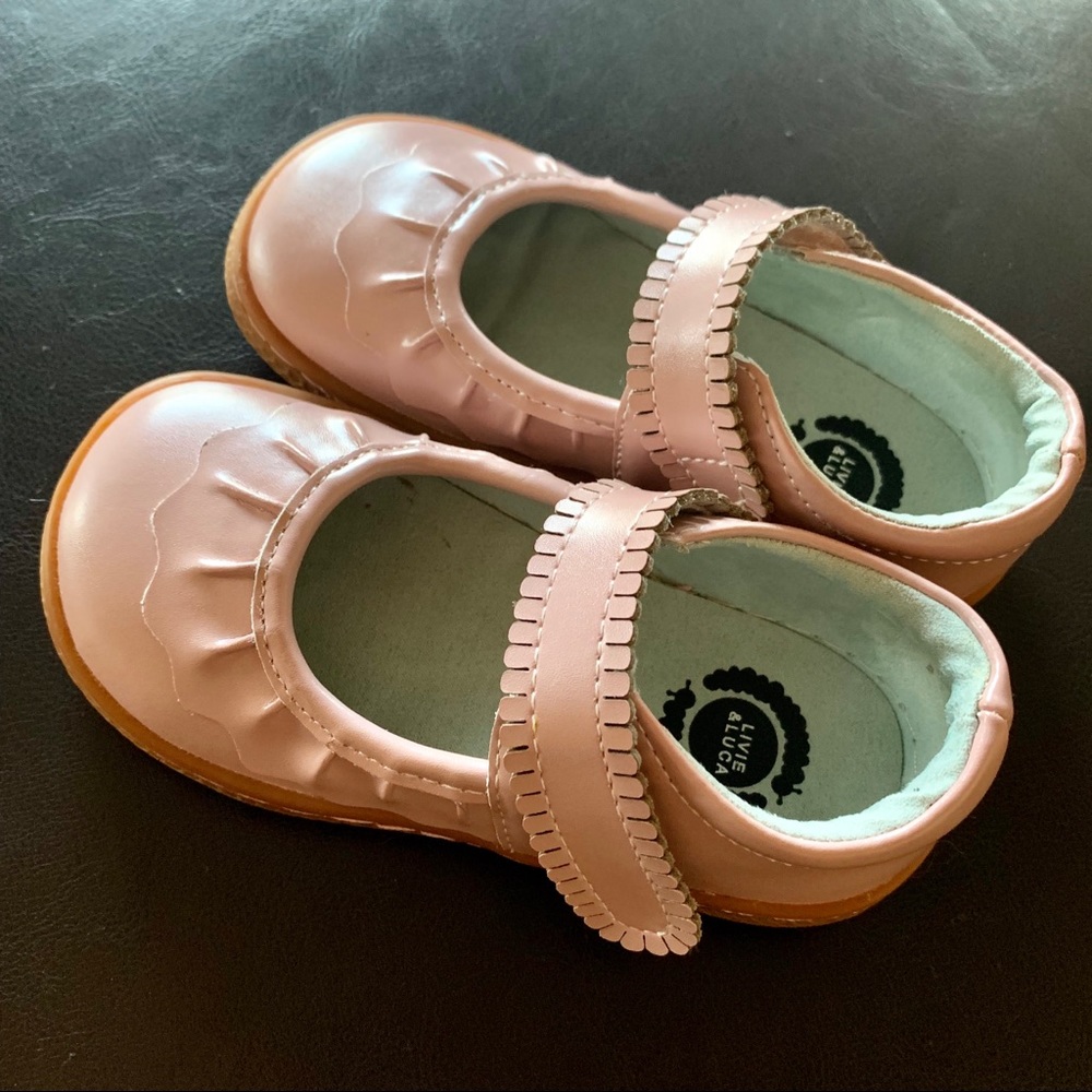 Pink Ruche Mary Jane Dress Shoes